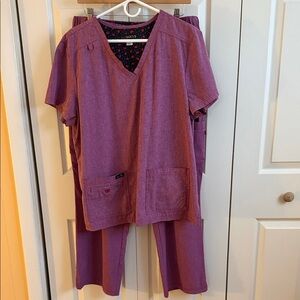 Berry colored scrub set